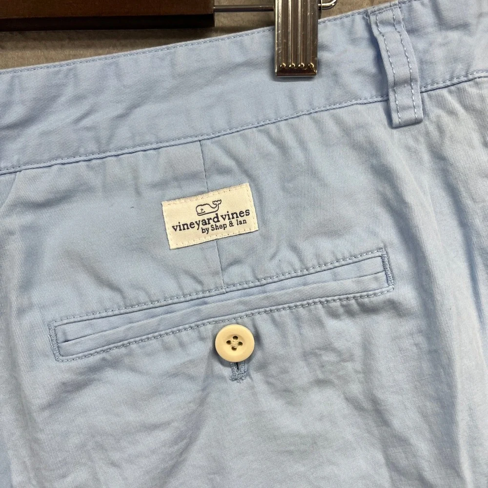 Vineyard Vines Club Short Mens 35 Light Blue Chino Golf Preppy Coastal Summer